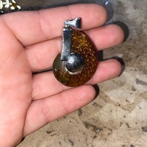 Fossilized shell pendant
